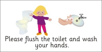 Safety Sign - Please Flush The Toilet & Wash Hands - Girl | Price List ...